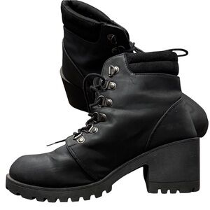 Black Women's Lace-Up Ankle Boots